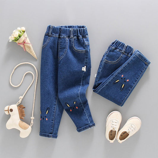 Girls' Cute Casual Stretch Jeans