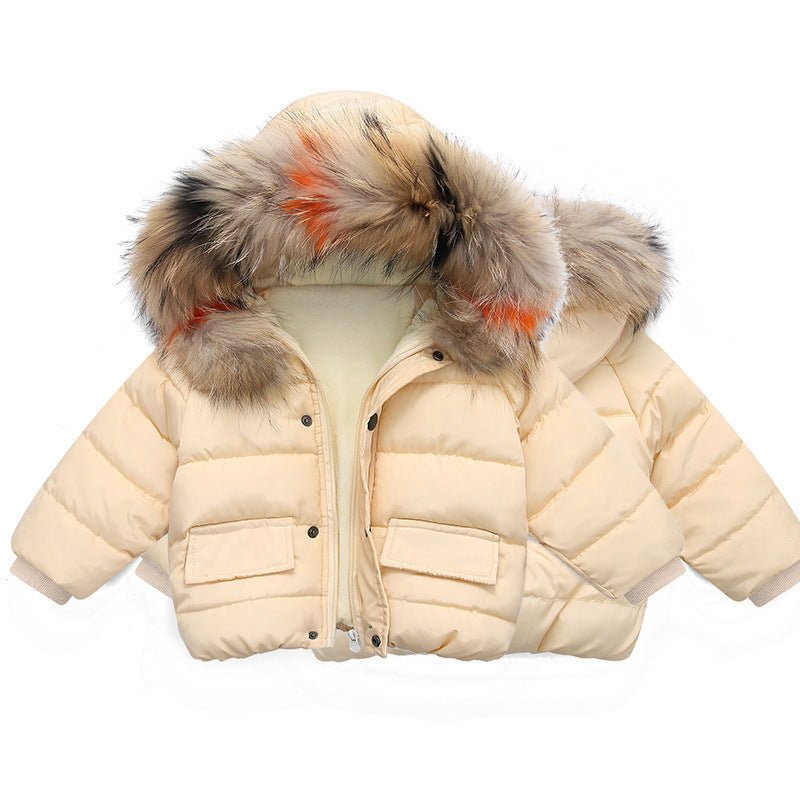 Girl's Hooded Cotton-Stuffed Coat