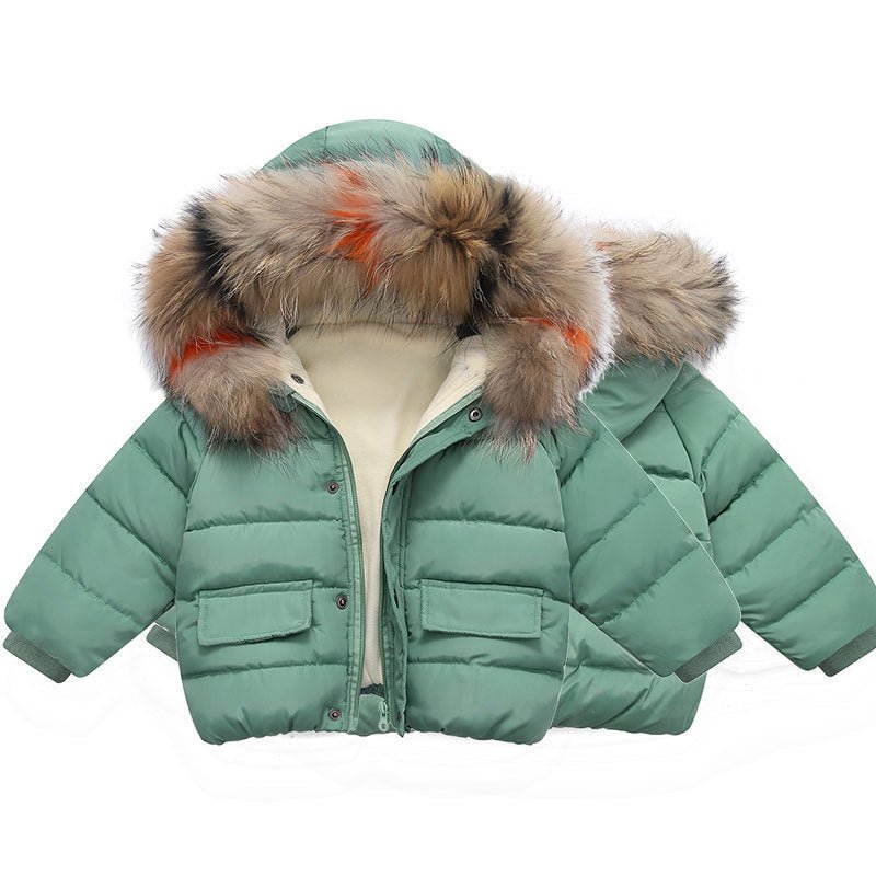 Girl's Hooded Cotton-Stuffed Coat