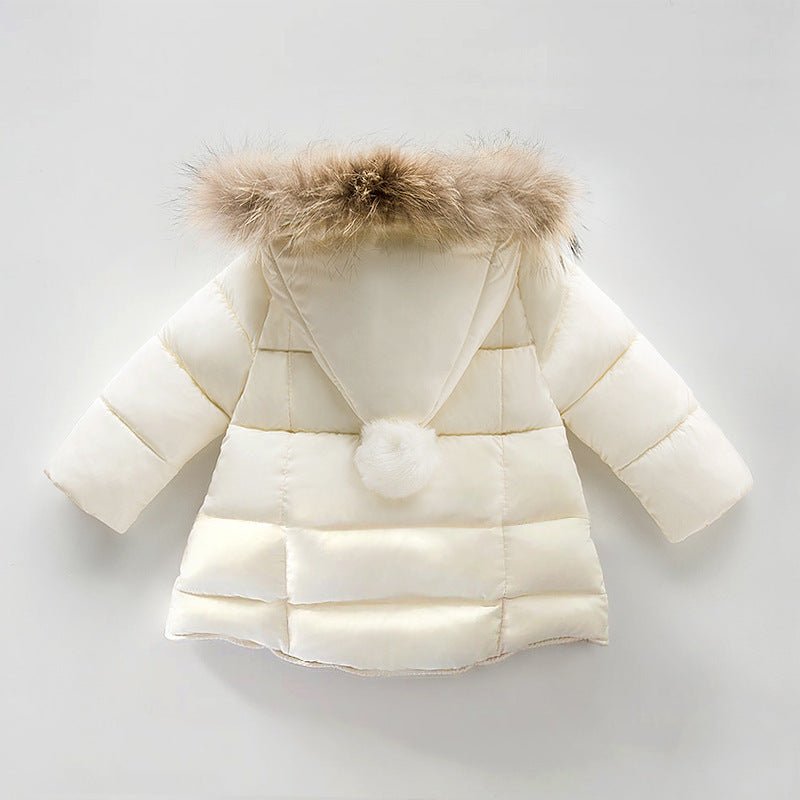 Girl's Hooded Cotton-Stuffed Coat