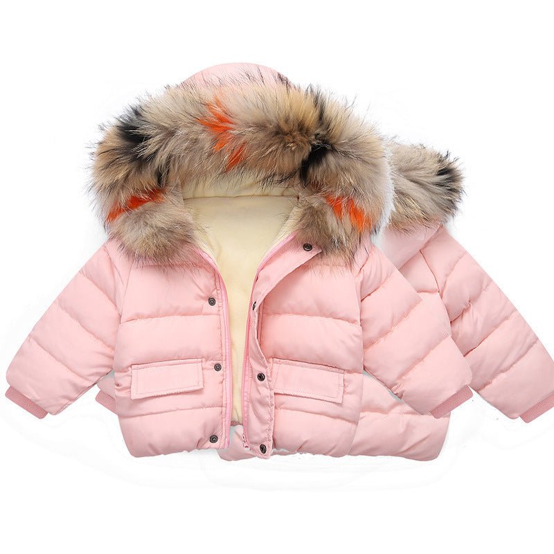 Girl's Hooded Cotton-Stuffed Coat