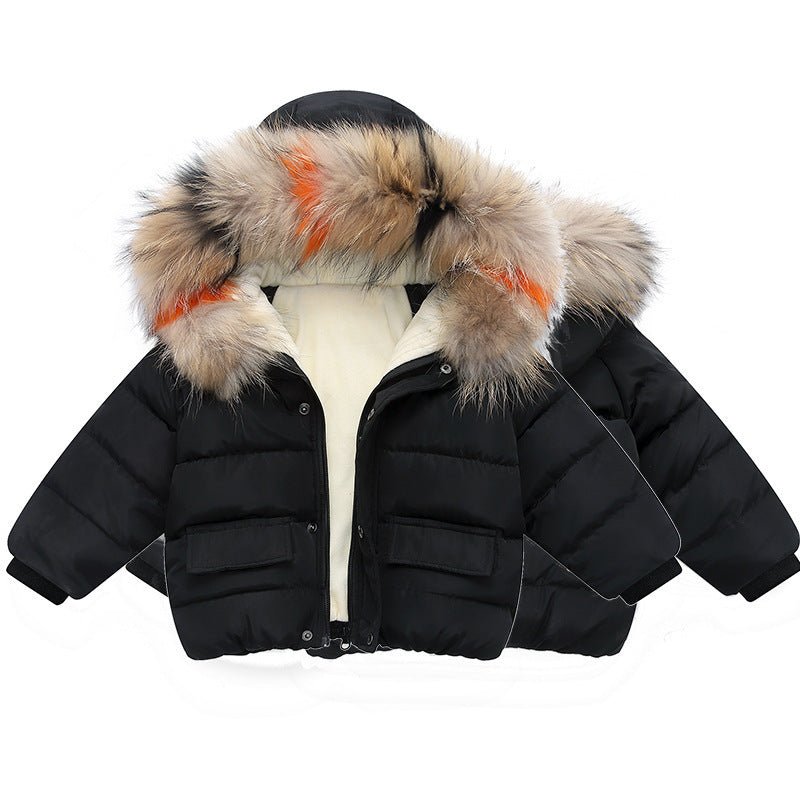 Girl's Hooded Cotton-Stuffed Coat