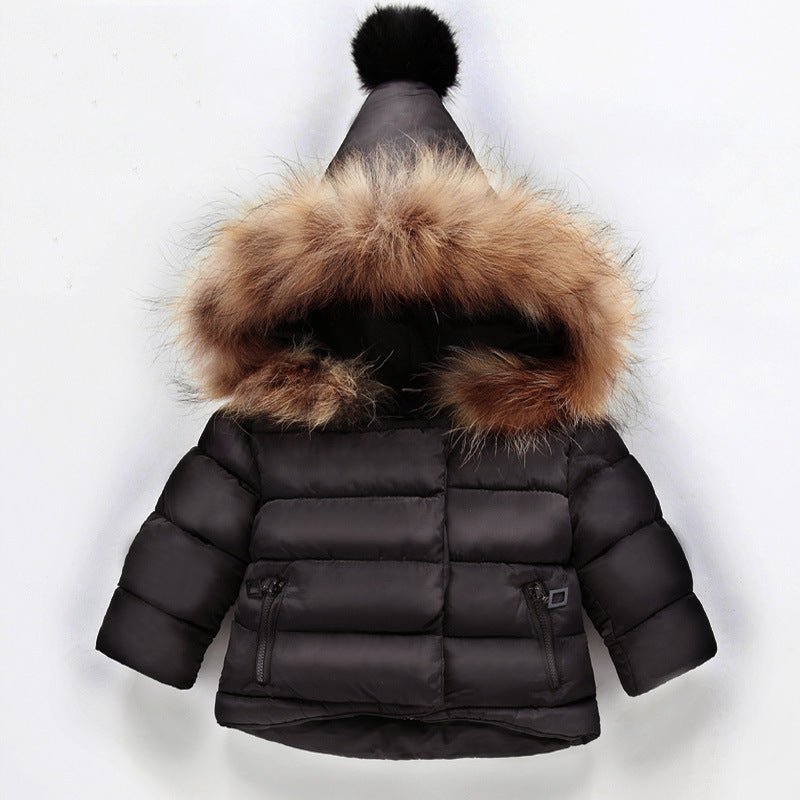 Girl's Hooded Cotton-Stuffed Coat