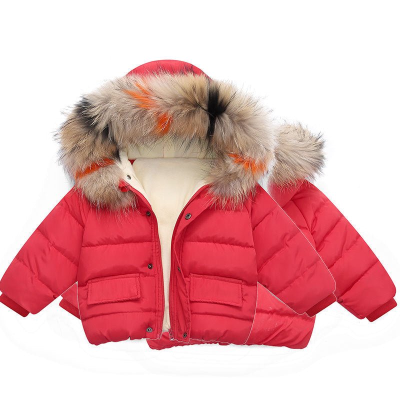 Girl's Hooded Cotton-Stuffed Coat