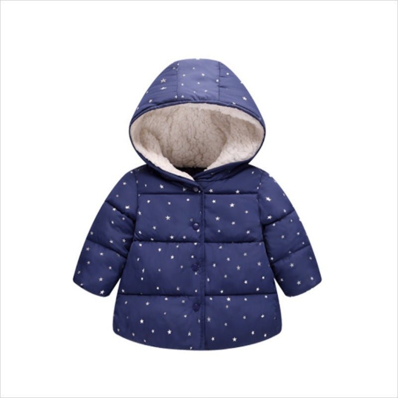 Girl's Hooded Cotton-Filled Jacket