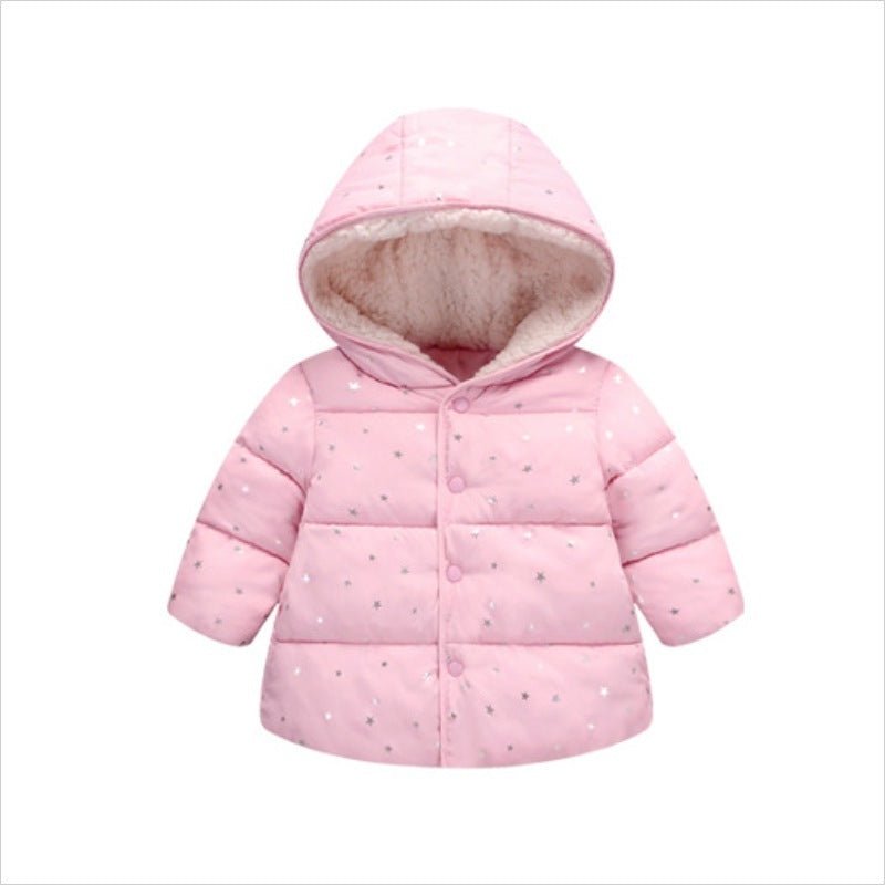 Girl's Hooded Cotton-Filled Jacket