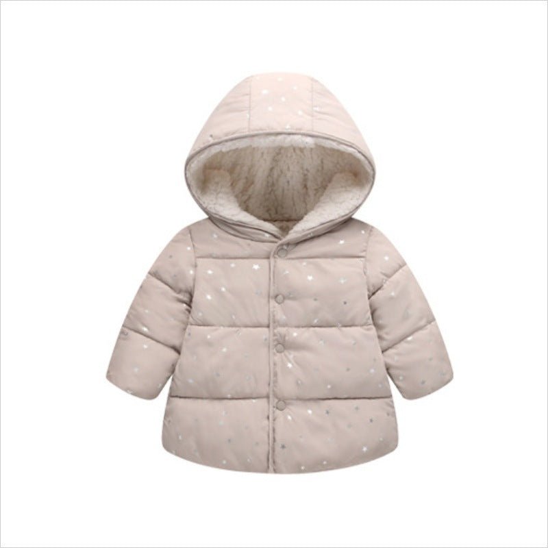 Girl's Hooded Cotton-Filled Jacket