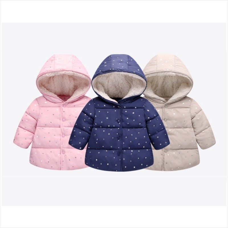 Girl's Hooded Cotton-Filled Jacket