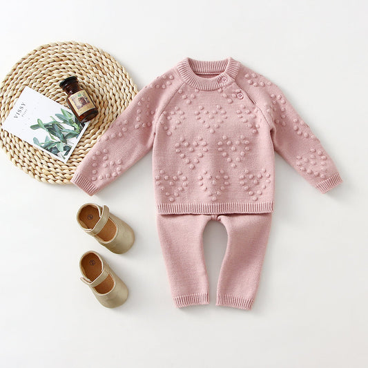 Girls Knitted Sweater And Pants Set