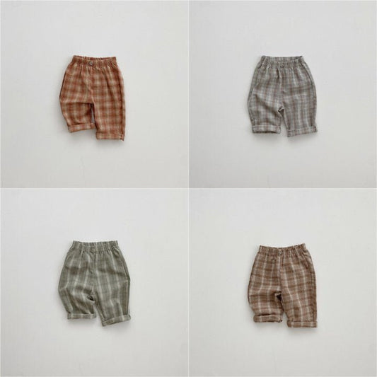 Plaid Cotton Baby Trousers