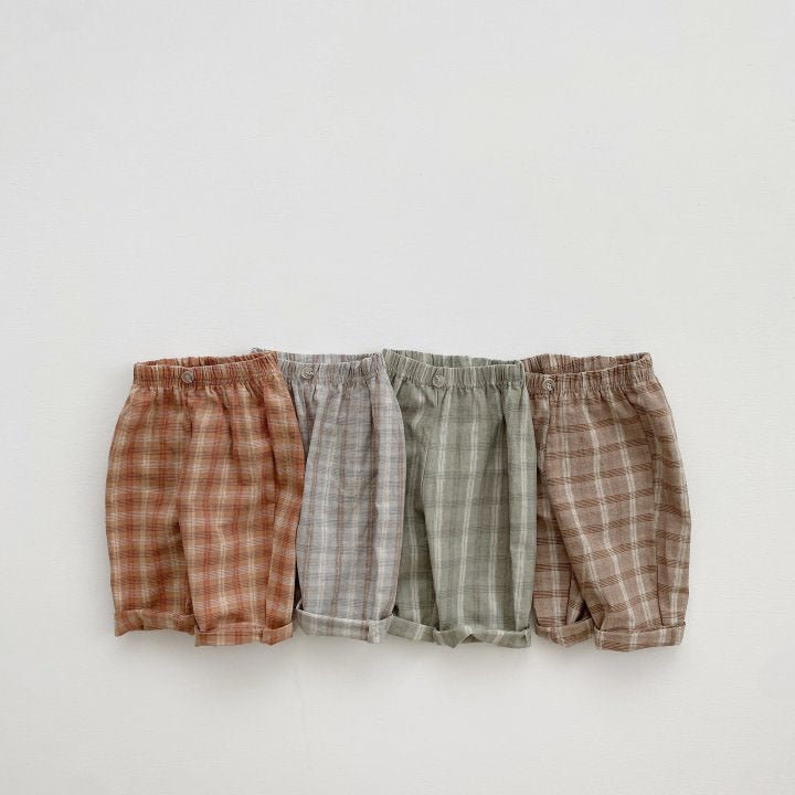 Plaid Cotton Baby Trousers