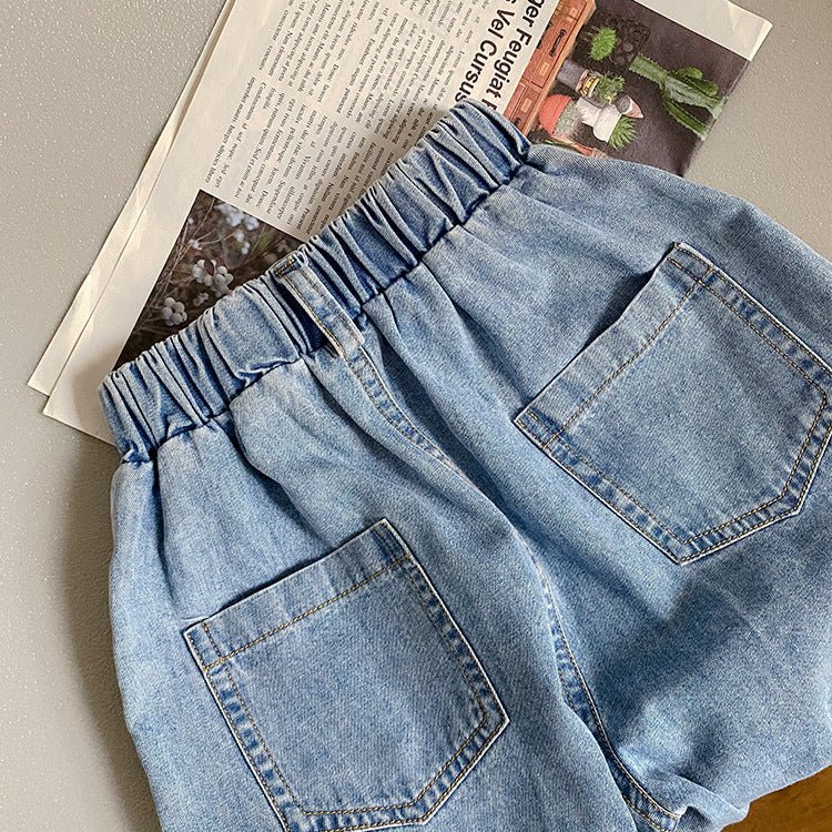 Girls Retro Denim Pants