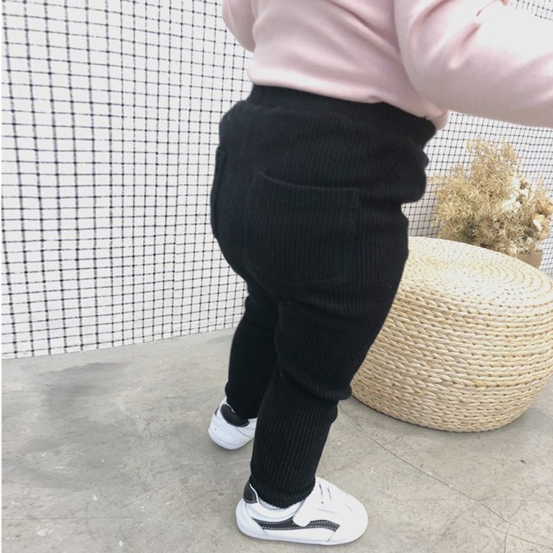 Baby Girls Ribbed Cotton Leggings