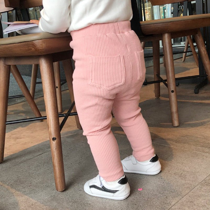 Baby Girls Ribbed Cotton Leggings