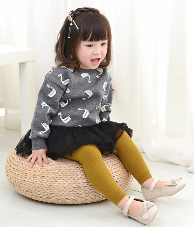 Ribbed Knit Baby Girl Leggings