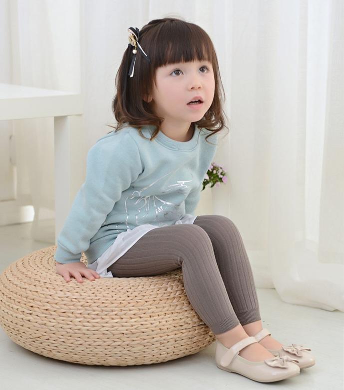 Ribbed Knit Baby Girl Leggings