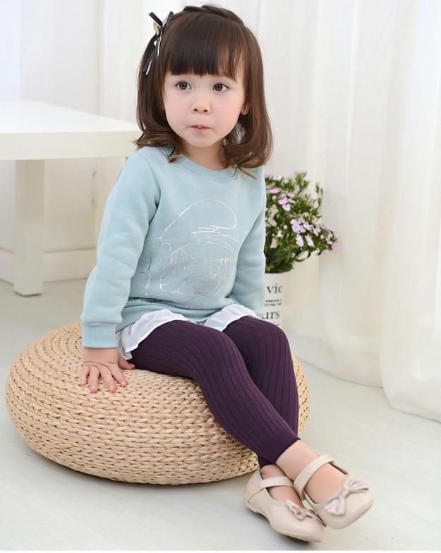 Ribbed Knit Baby Girl Leggings