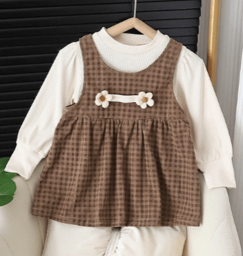 Long-sleeved Baby Girl Dress Suit