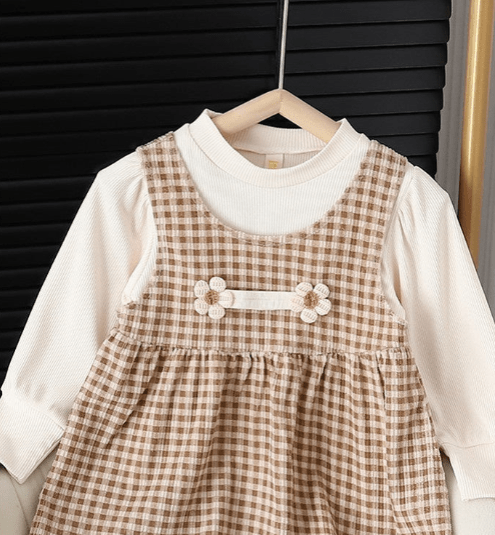 Long-sleeved Baby Girl Dress Suit