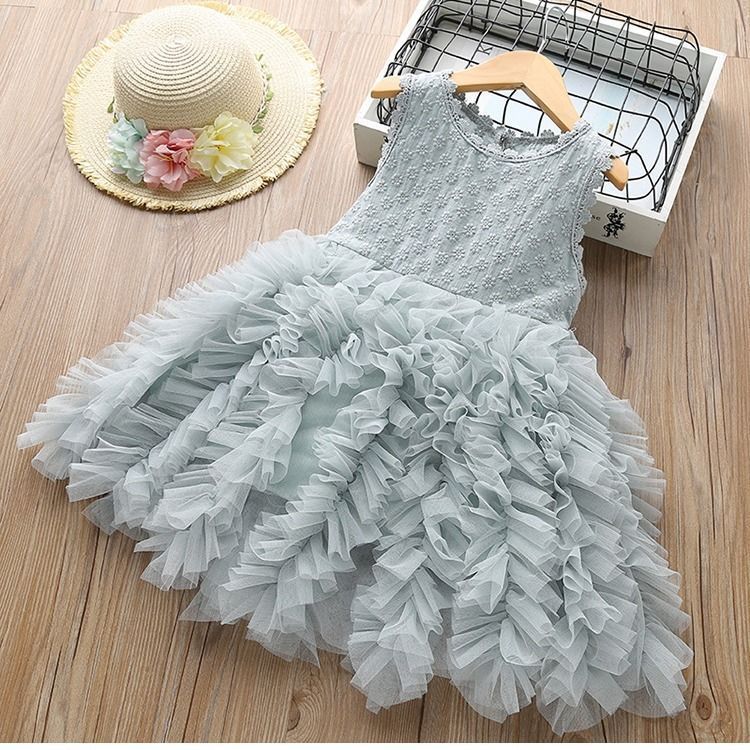 Girls Ruffled Tulle Princess Dress