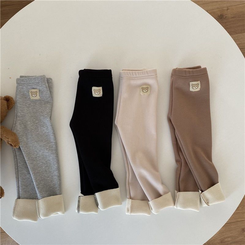 Kids Single-layer Fleece-lined Leggings