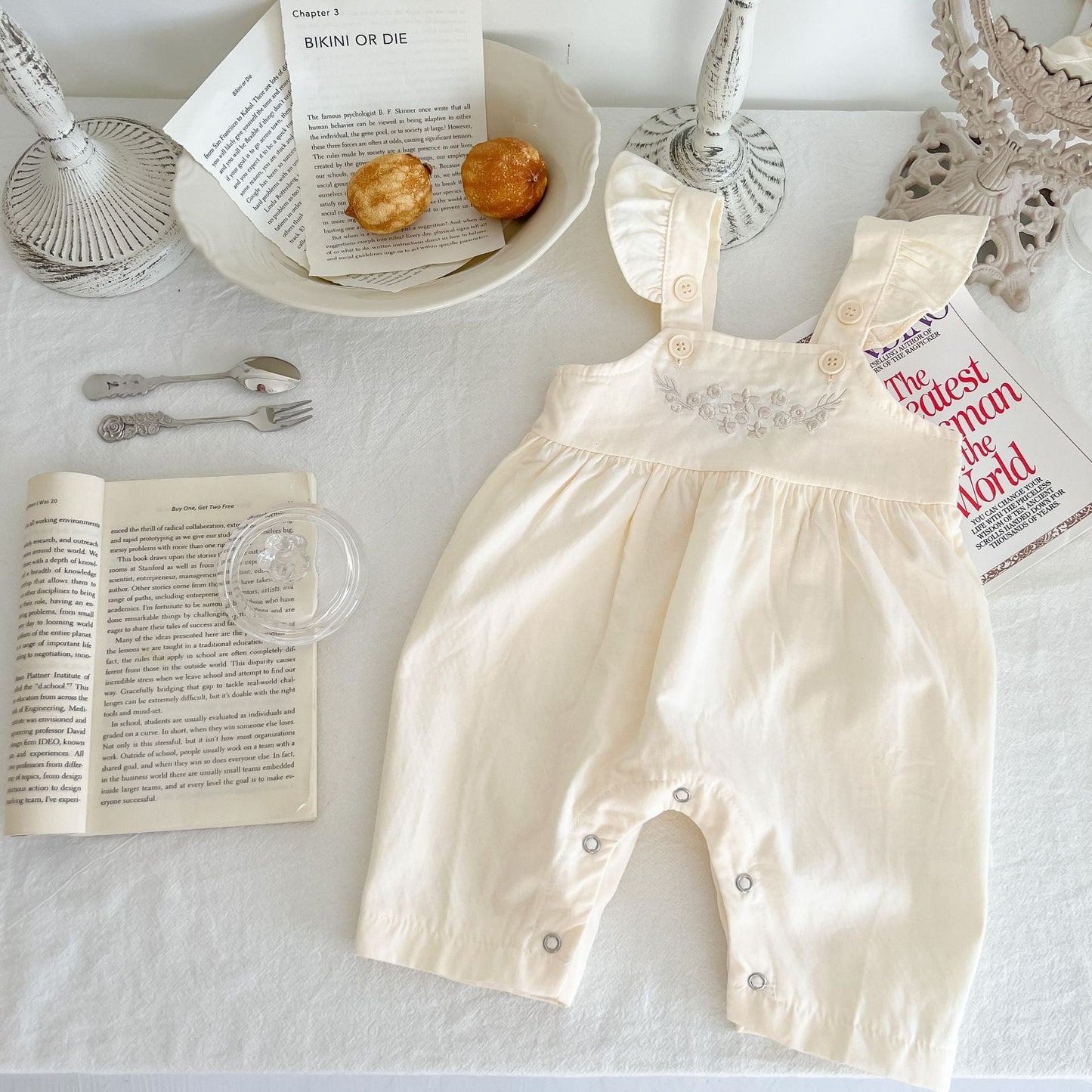 Vintage-Inspired Suspender Romper