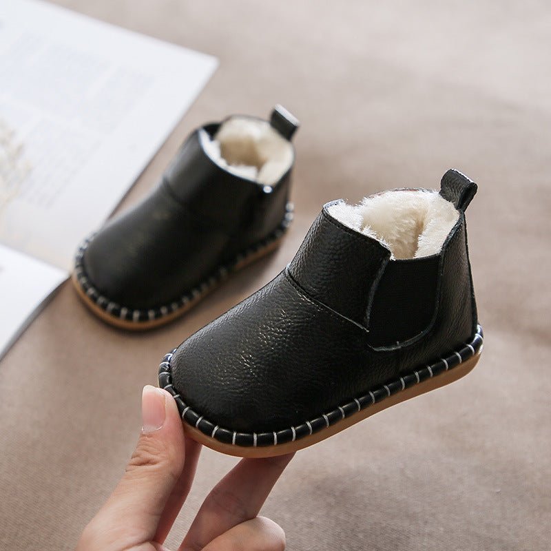 Baby Soft Sole Leather Cotton-Lined Boots