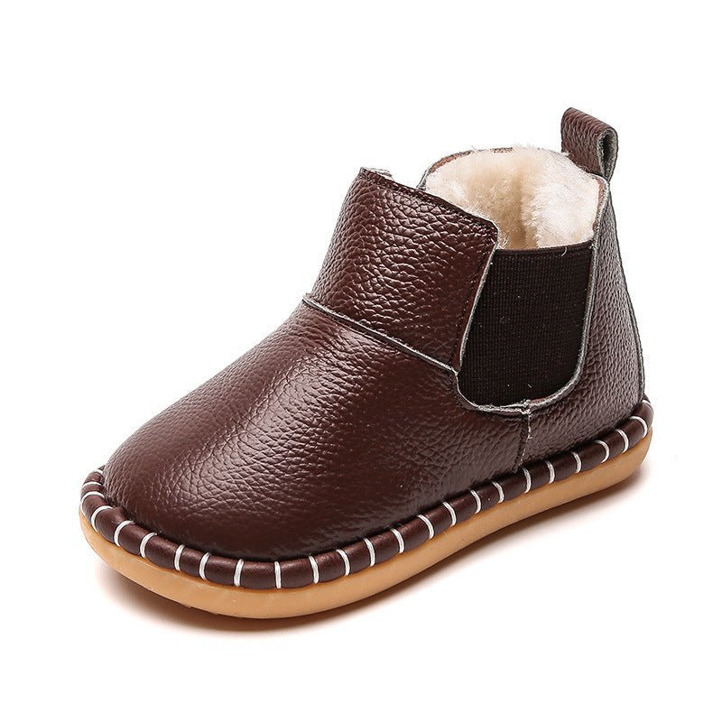 Baby Soft Sole Leather Cotton-Lined Boots